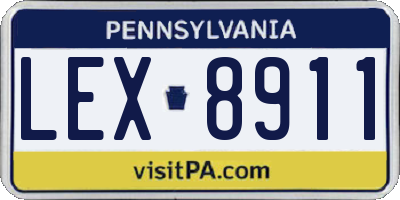 PA license plate LEX8911