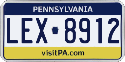 PA license plate LEX8912