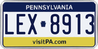 PA license plate LEX8913