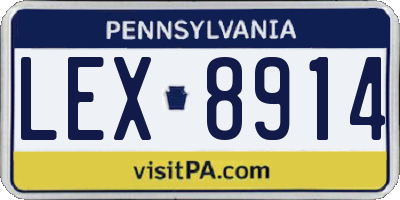 PA license plate LEX8914