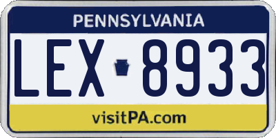 PA license plate LEX8933