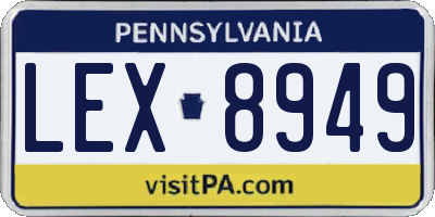 PA license plate LEX8949