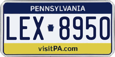 PA license plate LEX8950