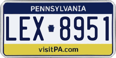 PA license plate LEX8951