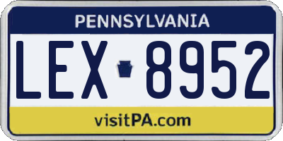 PA license plate LEX8952