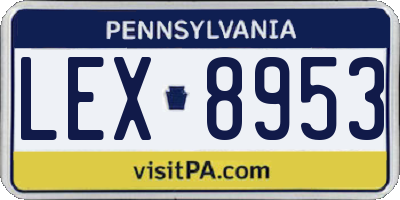 PA license plate LEX8953