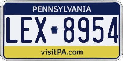 PA license plate LEX8954