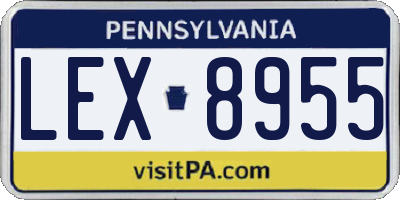 PA license plate LEX8955