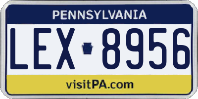 PA license plate LEX8956