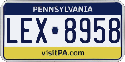 PA license plate LEX8958