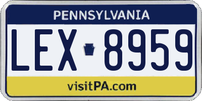 PA license plate LEX8959