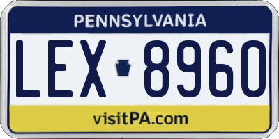 PA license plate LEX8960