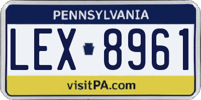 PA license plate LEX8961
