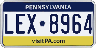 PA license plate LEX8964