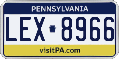 PA license plate LEX8966