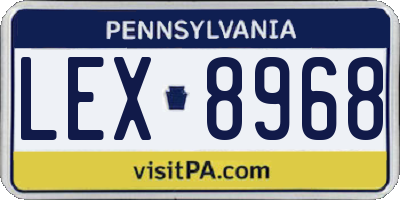 PA license plate LEX8968