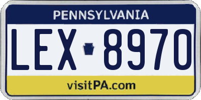 PA license plate LEX8970