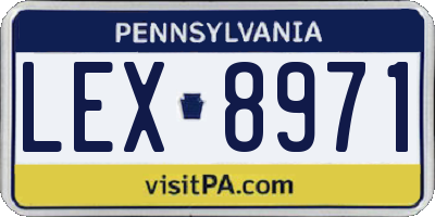 PA license plate LEX8971