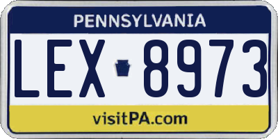 PA license plate LEX8973