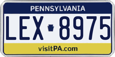 PA license plate LEX8975