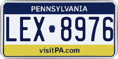 PA license plate LEX8976