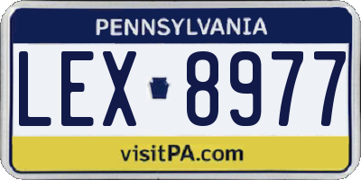 PA license plate LEX8977