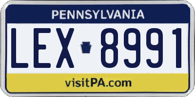 PA license plate LEX8991
