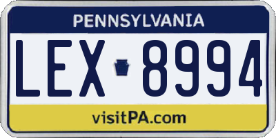 PA license plate LEX8994