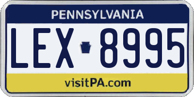 PA license plate LEX8995