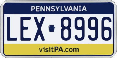 PA license plate LEX8996