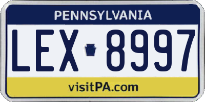 PA license plate LEX8997