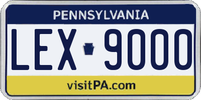 PA license plate LEX9000