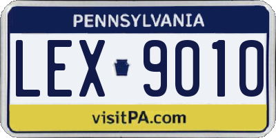PA license plate LEX9010