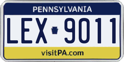 PA license plate LEX9011