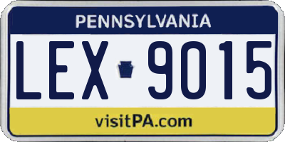 PA license plate LEX9015