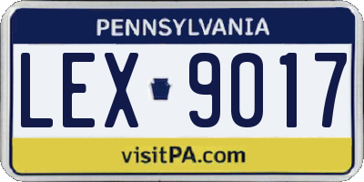 PA license plate LEX9017