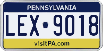 PA license plate LEX9018