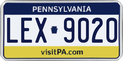 PA license plate LEX9020