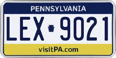 PA license plate LEX9021
