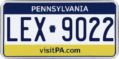 PA license plate LEX9022