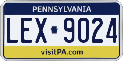 PA license plate LEX9024