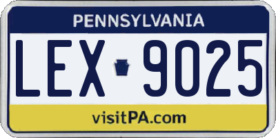 PA license plate LEX9025
