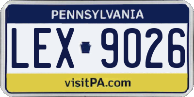 PA license plate LEX9026