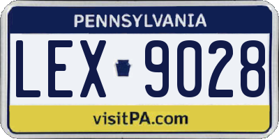 PA license plate LEX9028
