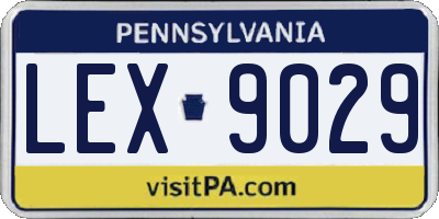 PA license plate LEX9029