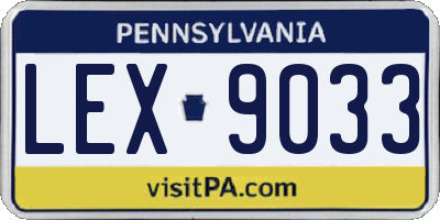 PA license plate LEX9033
