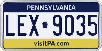 PA license plate LEX9035