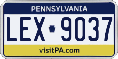 PA license plate LEX9037