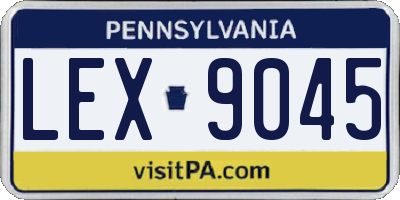 PA license plate LEX9045