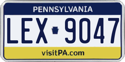 PA license plate LEX9047